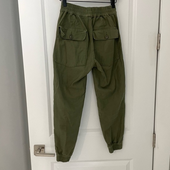 NLST Army Flap Pocket Utility Jogger Pants Green Military Casual.  L13 - Picture 5 of 8